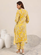 Libas WomenS Cotton Blend Kurta Sets (400430R_Mustard