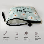 Hglian Daisy Flower Travel Makeup Bag Inspirational Cosmetic Toiletry Organizer Cute Zipper Pouch Wristlet for Purse Birthday Gi