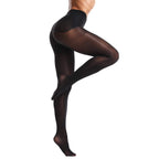 Frola Oil Shiny Stockings Pantyhose 360Seamless Crotch High Waist Smooth Tights for Women(Medium,1Pair Black)