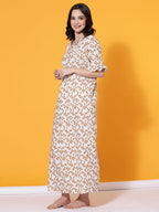 OOMPH! Cotton Blend Nighty for Womens | Night Gown | Nighty | Nightdress | Maxi Dress | Sleepwear | Gown for Women | Nighties |