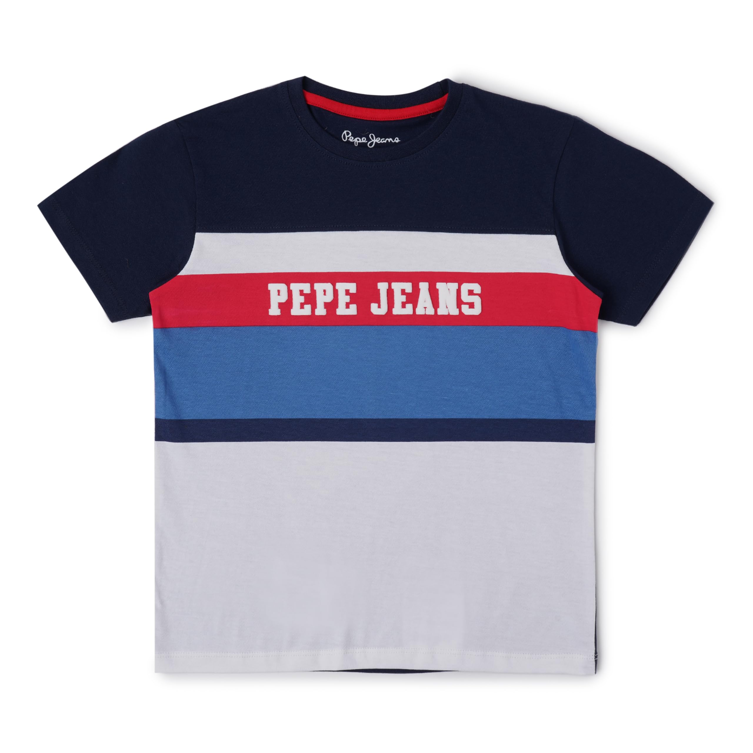 Pepe Jeans Printed Jersey Crew Neck Boys T-Shirt (Blue, 4 Years)