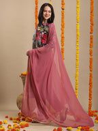 ANNI DESIGNER Women s Rayon Blend Kurta with Pants and Dupatta, Multicolored, 2XL