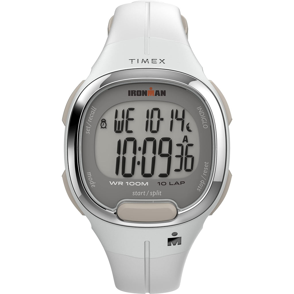 TIMEX Women's IRONMAN Transit 33mm Resin Strap Watch - White/Chrome tone- White resin strap