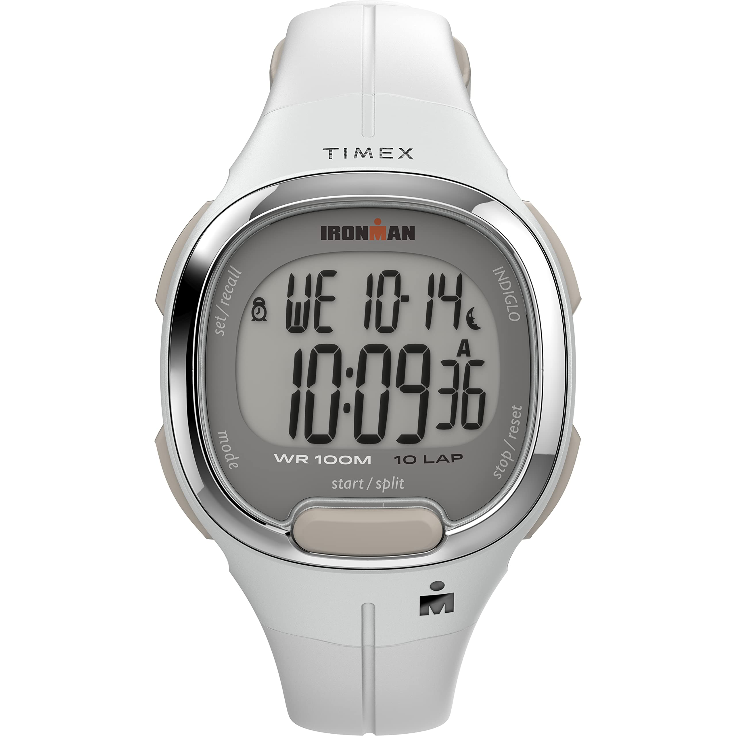 TIMEX Women's IRONMAN Transit 33mm Resin Strap Watch - White/Chrome tone- White resin strap