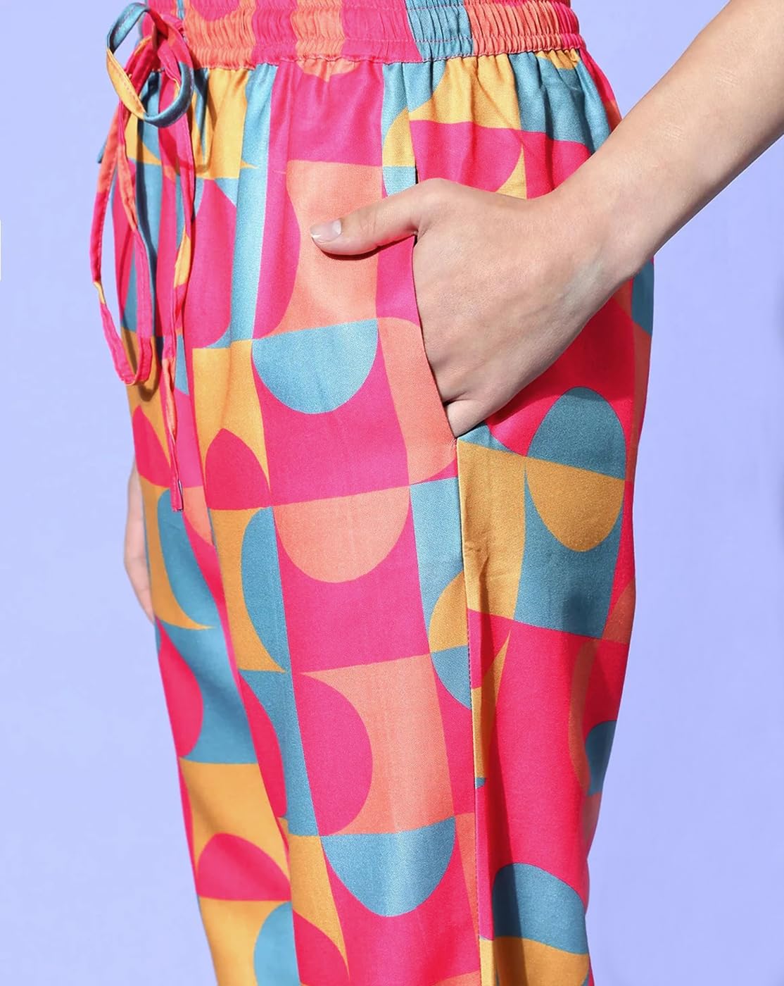 Eyebogler Pyjama Set For Women || Night Suit Set || Night Dress For Women (Star-Moon,Coffey-Cup) Multicolour