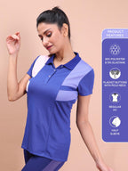 Rupa Colors Womens PLAYSURE Dry FIT Activewear Polo T-Shirt | 100% Polyester Fabric | Stretchable | Reflective Logo | Trendy Des