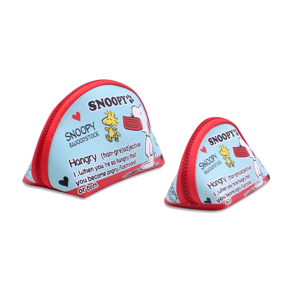 FINEX 2 pcs Set Snoopy and Woodstock PU Leather ONE Cosmetic Bag Make up Organizer + ONE Coin Purse with Straps