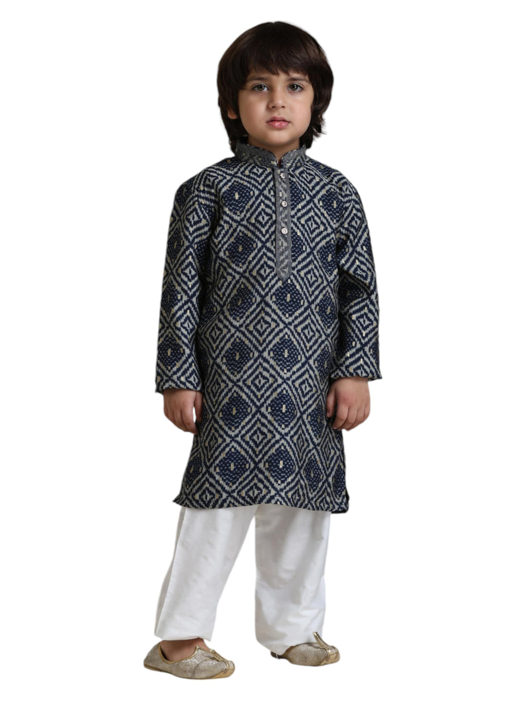 Manyavar Boys Viscose Blend Printed Kurta Churidar Set (2pcs)(5-6 years)