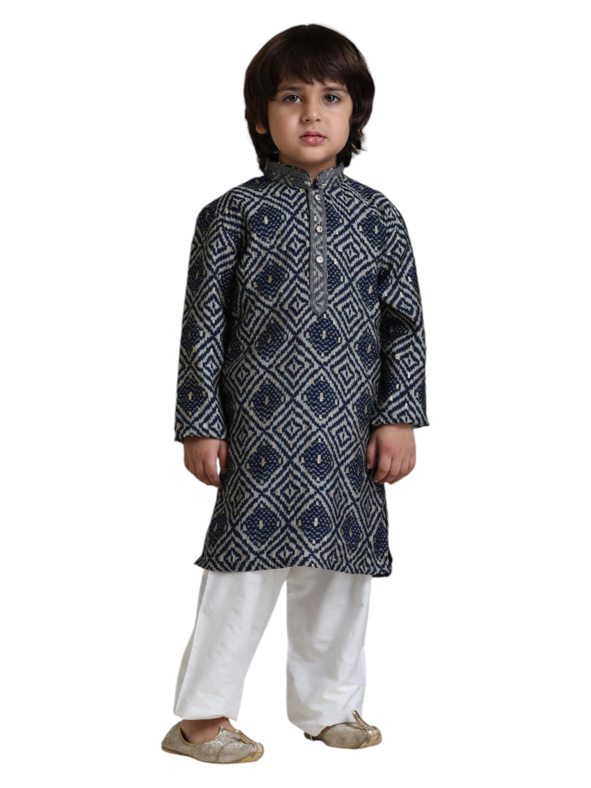 Manyavar Boys Viscose Blend Printed Kurta Churidar Set (2pcs)(5-6 years)