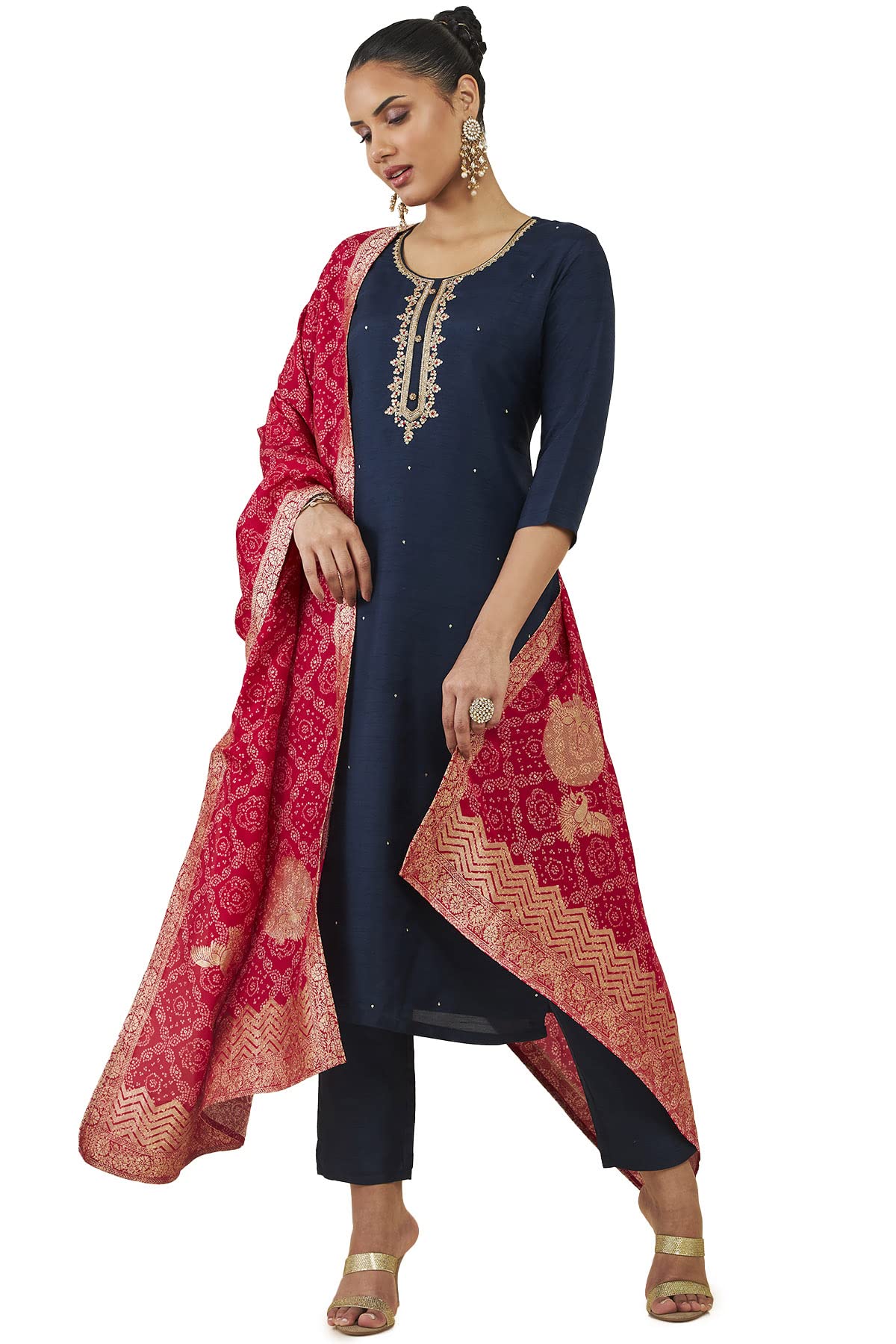 Soch Women Silk Blend Embellished Suit Set