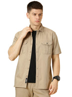 Thomas Scott Mens | Half Sleeve | Double Pockets | Solid | Regular Fit Plus Size | 100% Cotton | Spread Collar | Casual Shirts (