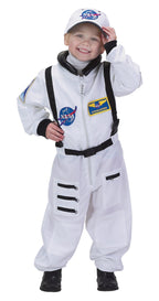 Aeromax Jr. Astronaut Suit with Embroidered Cap, White, size 8/10