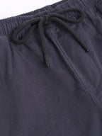 Dennis Lingo Mens Solid Cotton Casual Mid Rise Ankle Length Multi-Pocket Tapered Fit Stretchable Cargo Pant/Trousers (Steel Gre