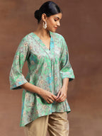 Libas WomenS Silk Blend Regular Kurti (29112O_Green