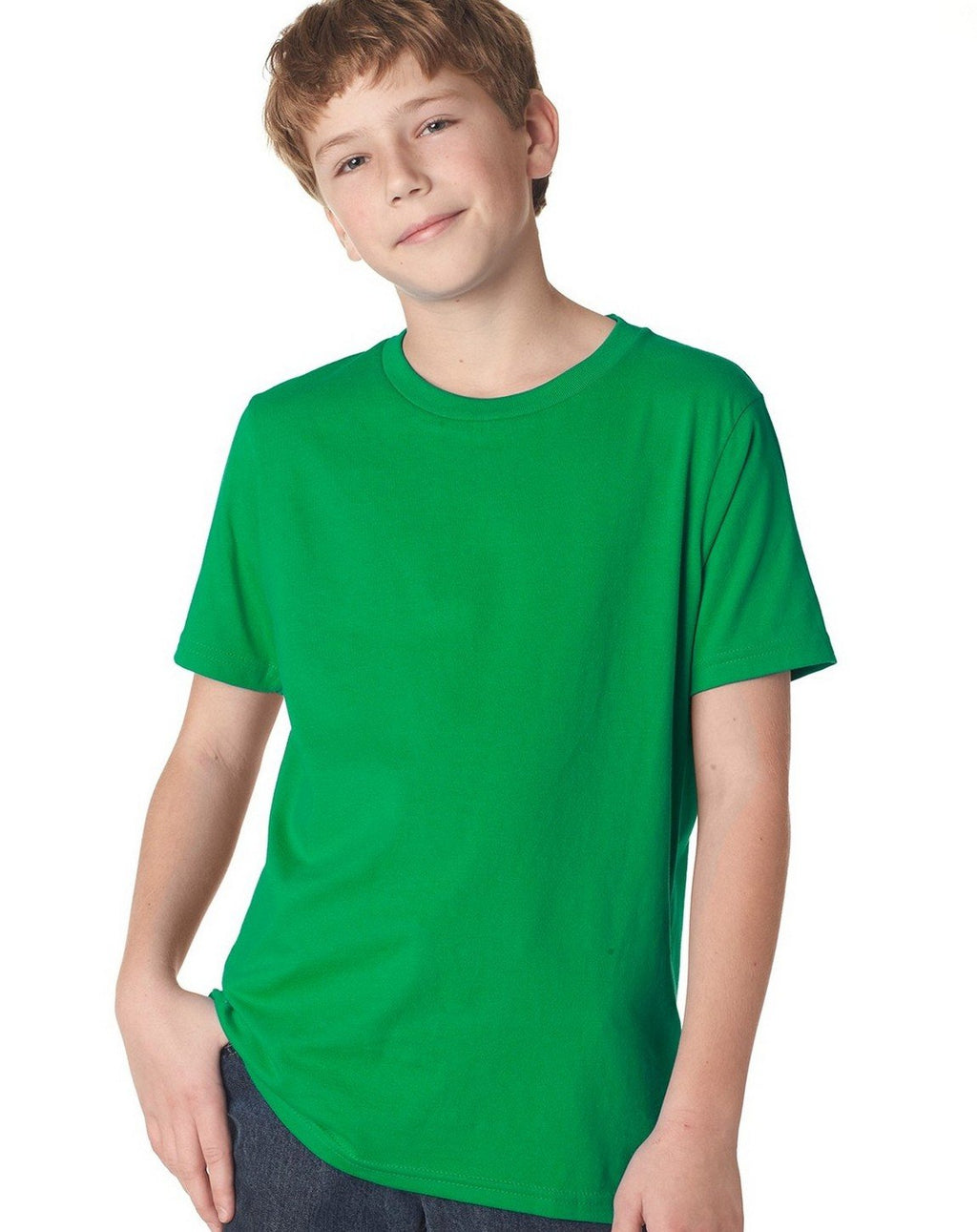 Youth Boys cotton crew - KELLY gREEN - XS(D0102H7NPT6)