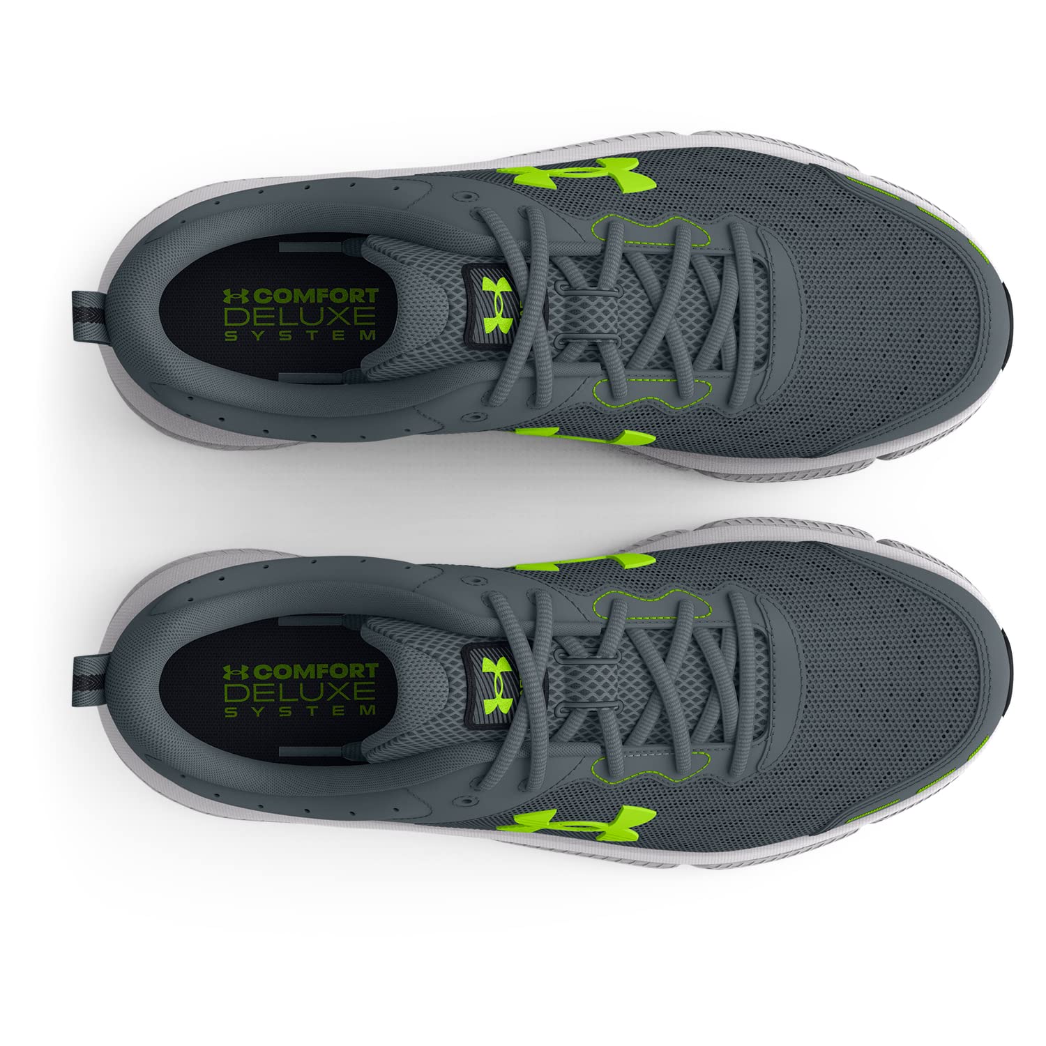 Under Armour Men's Charged Assert 10, (100) Gravel/Gravel/Lime Surge, 10, US