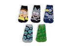 Rick and Morty Low-Cut Unisex Ankle Socks 5-Pair Gift Set | Pickle Rick Themed Geeky Apparel | Casual Novelty Socks For Men And