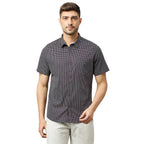Thomas Scott Mens Printed Slim Fit 100% Cotton Casual Shirt with Spread Collar and Half Sleeve