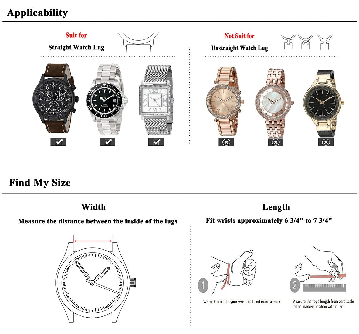 Berfine 20mm Black Calf Leather Watch Band Replacement,Extra Soft Watch Strap for Men Women