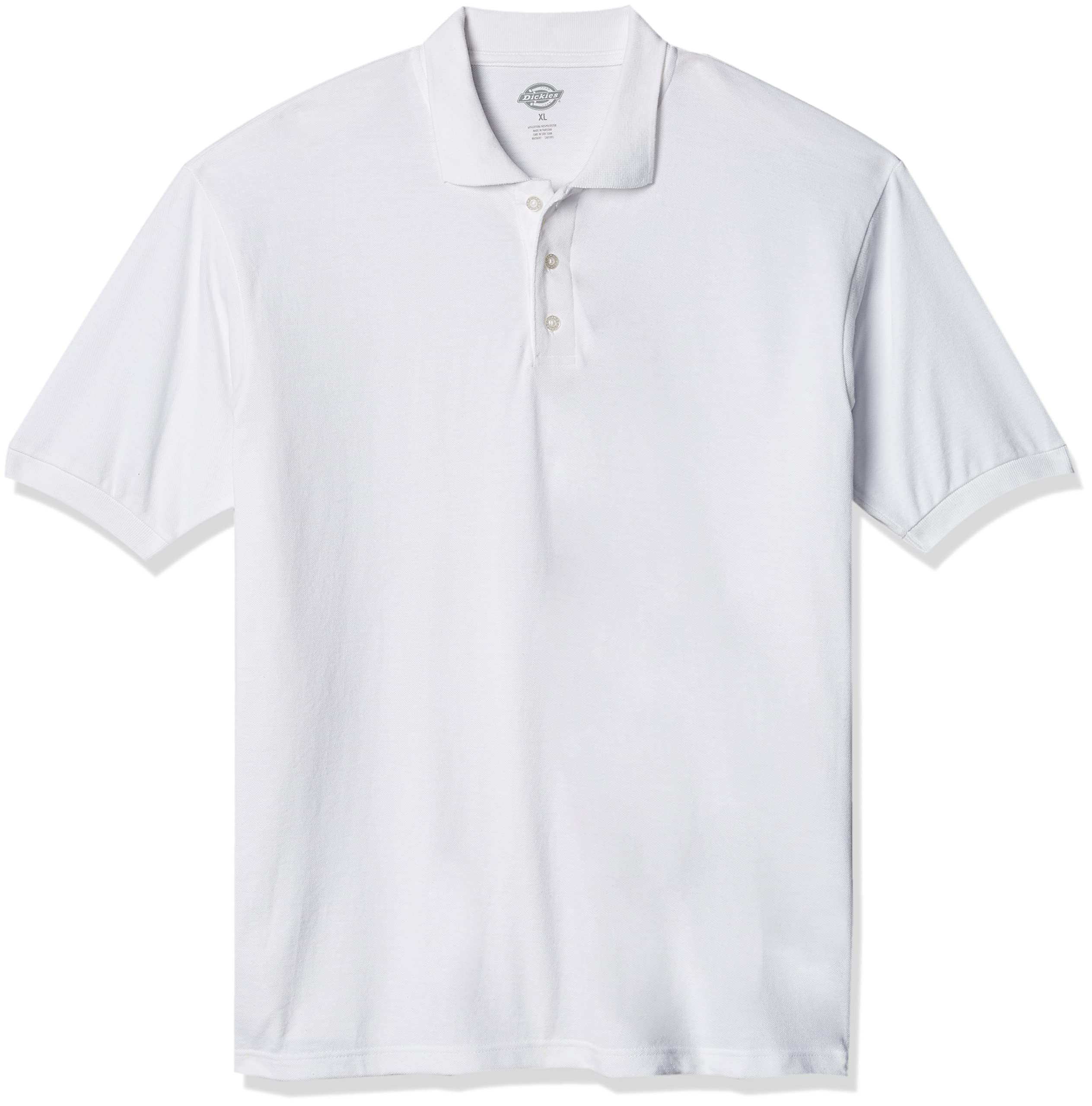 Dickies mens Short-sleeve Pique polo shirts, White, X-Large US