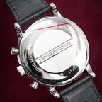 Emporio Armani Men's Chronograph Stainless Steel and Black Leather Watch (Model: AR1807)