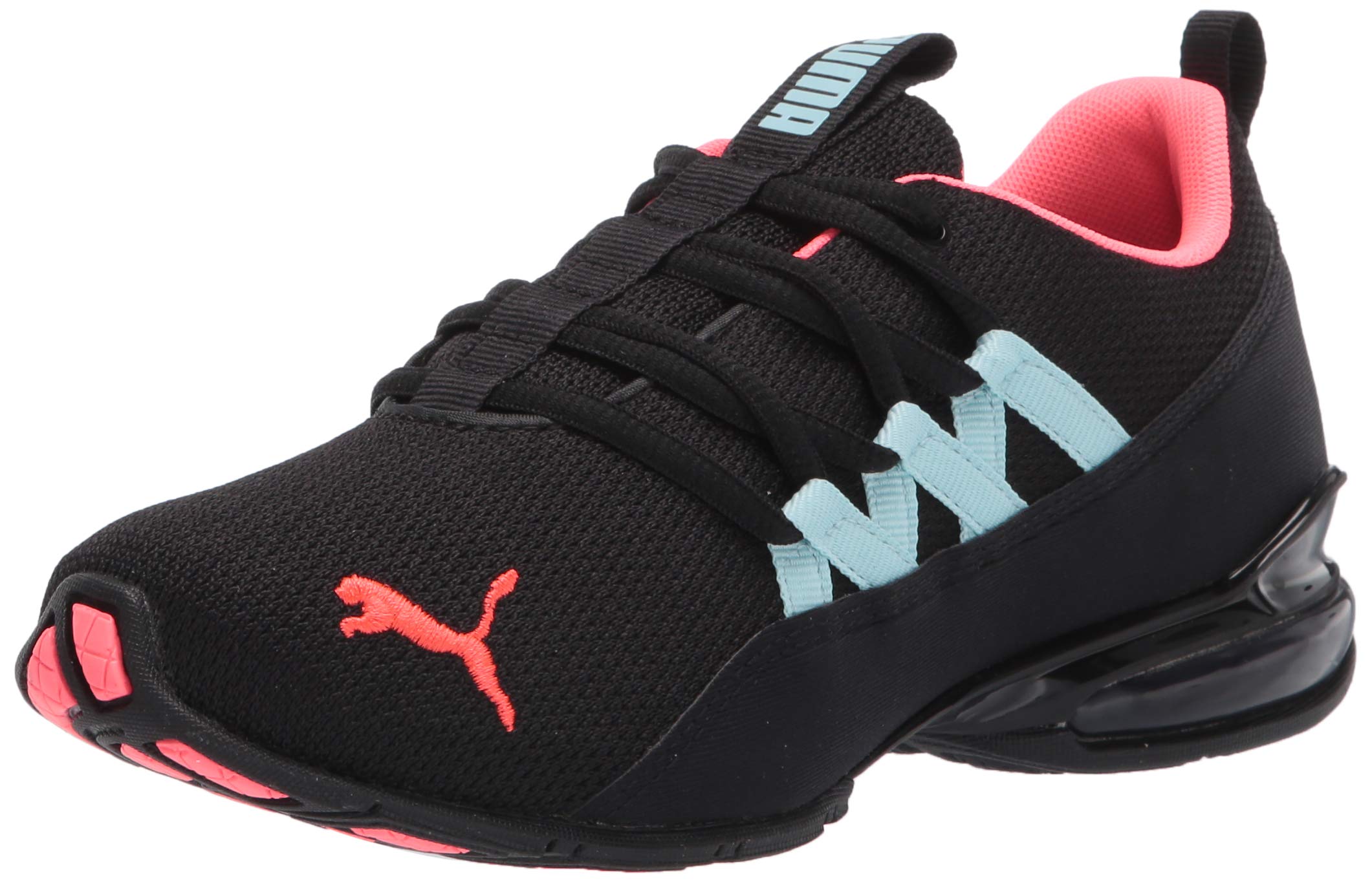 PUMA womens Riaze Prowl Running Shoe, Puma Black-ignite Pink-aquamarine, 9 US