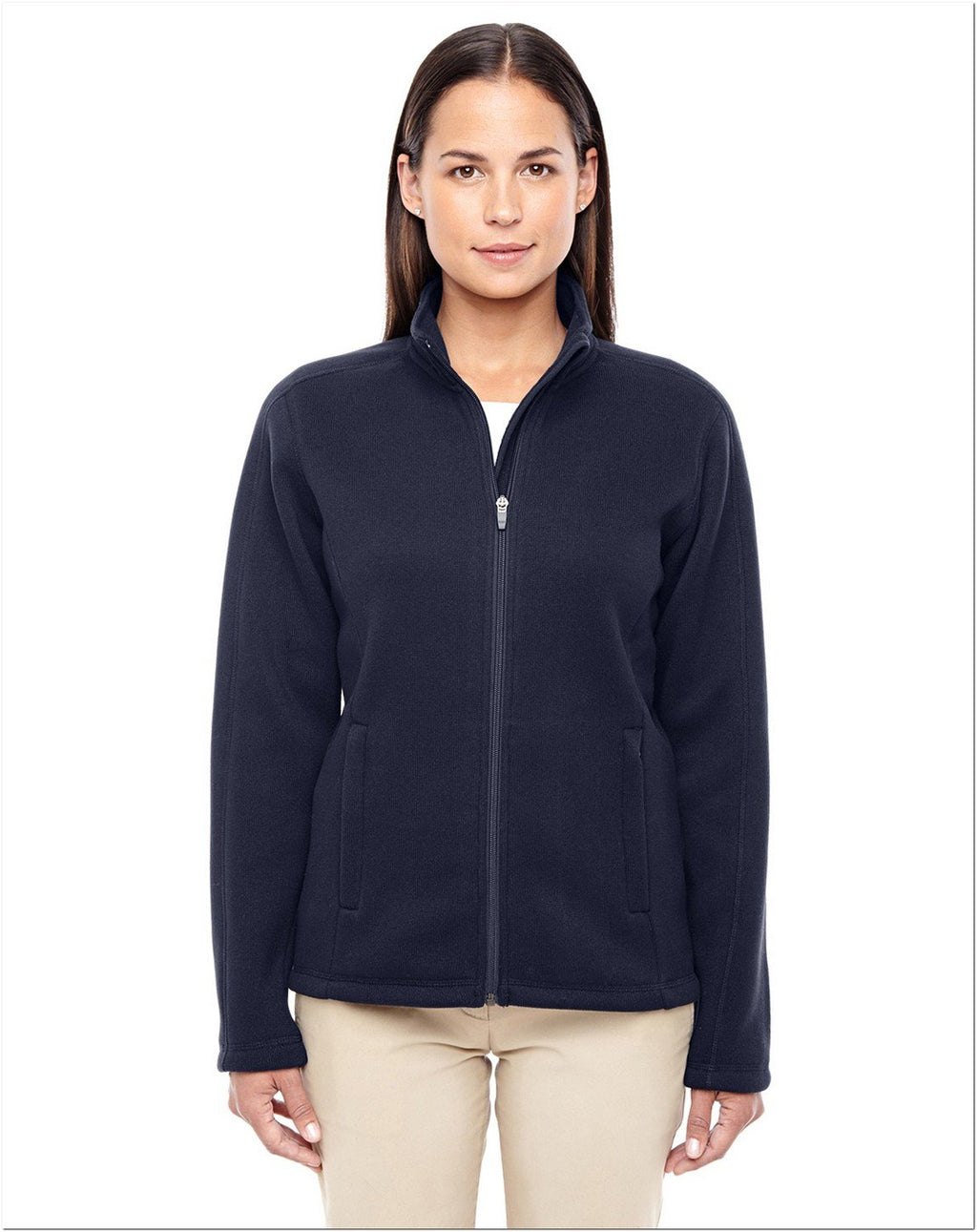 Ladies Bristol Full-Zip Sweater Fleece Jacket - gREY HEATHER - XS(D0102H7NJZX)