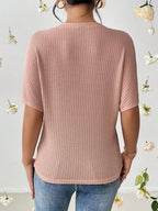 Trillmixa WomenS Reversible Waffle Top | Self Design | Boat Neck | Batwing Sleeves | Super Soft, Stretchable Cotton | Casual, Co