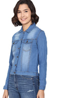 Kotty Blue Full Sleeve Solid Women Jacket (Blue,34)