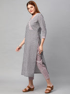 Anni Designer Women'S Cotton Blend Printed Straight Kurta With Pant (Varupini)