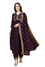 Pratham Blue WomenS Silk Embroidered Anarkali Kurta Palazzos With Dupatta |Kurta Set For Women |Women Kurta |Women Embroidered 