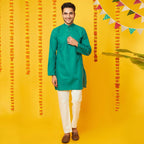 Bon Organik Green Kurta Pajama Set For Men