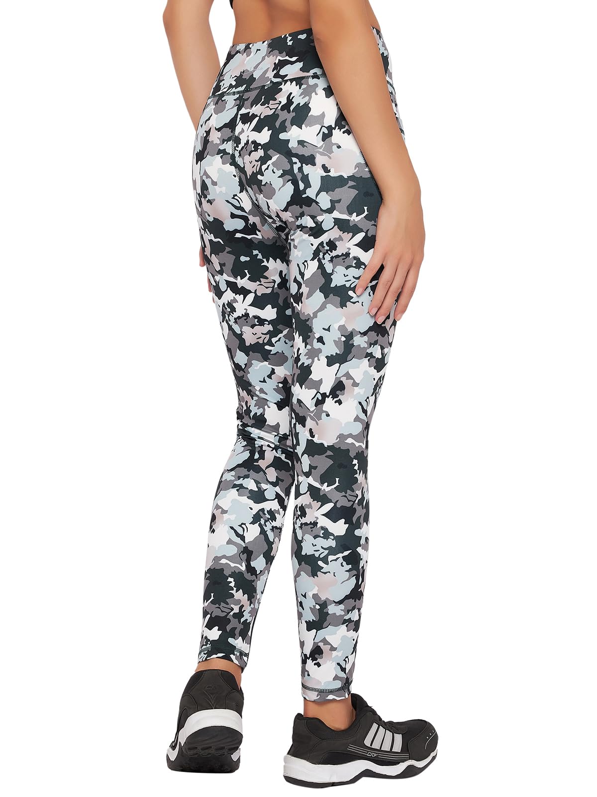 Clovia Womens Snug-Fit High Rise Camouflage Print Active Tights