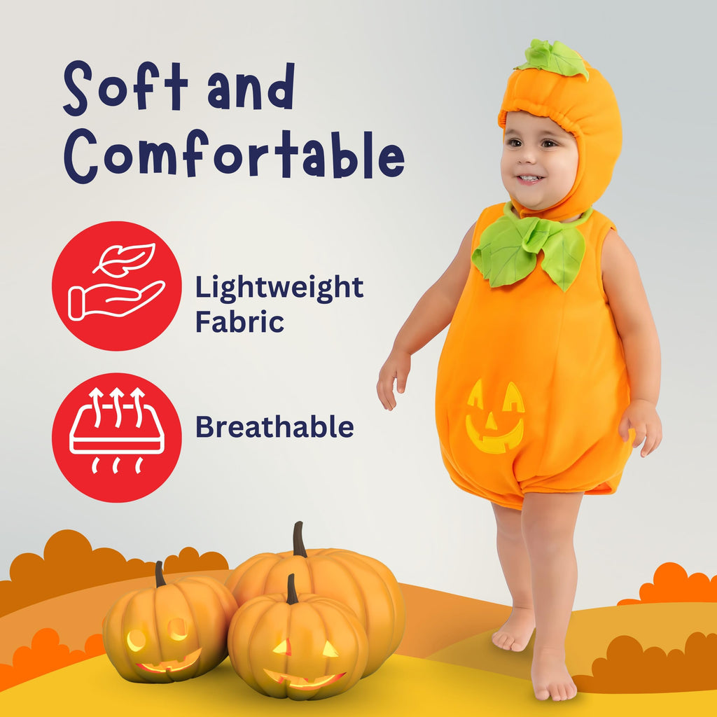 Dress Up America Baby Pumpkin Costume - Adorable Halloween Jack-O-Lantern Costume For Toddlers