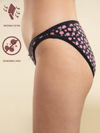 NYKD (NYP030 Assorted (Pack of 3) Low Rise Bikini Panty Underwear for Women | Super Soft, Breathable Cotton with Anti Microbial
