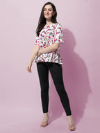 OOMPH! Peplum Tops for Women, White - mt383