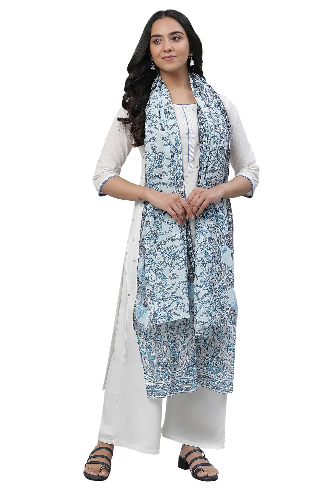 Aurelia Women Cotton Stole 23Aua80054-506933-Blue-Fs