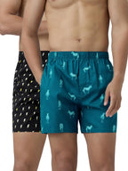 XYXX Mens Super Combed Cotton Remix Printed Boxers [Pack of 2] No-Marks Waistband, Comfort Stretch | Innerwear for Men in Colou