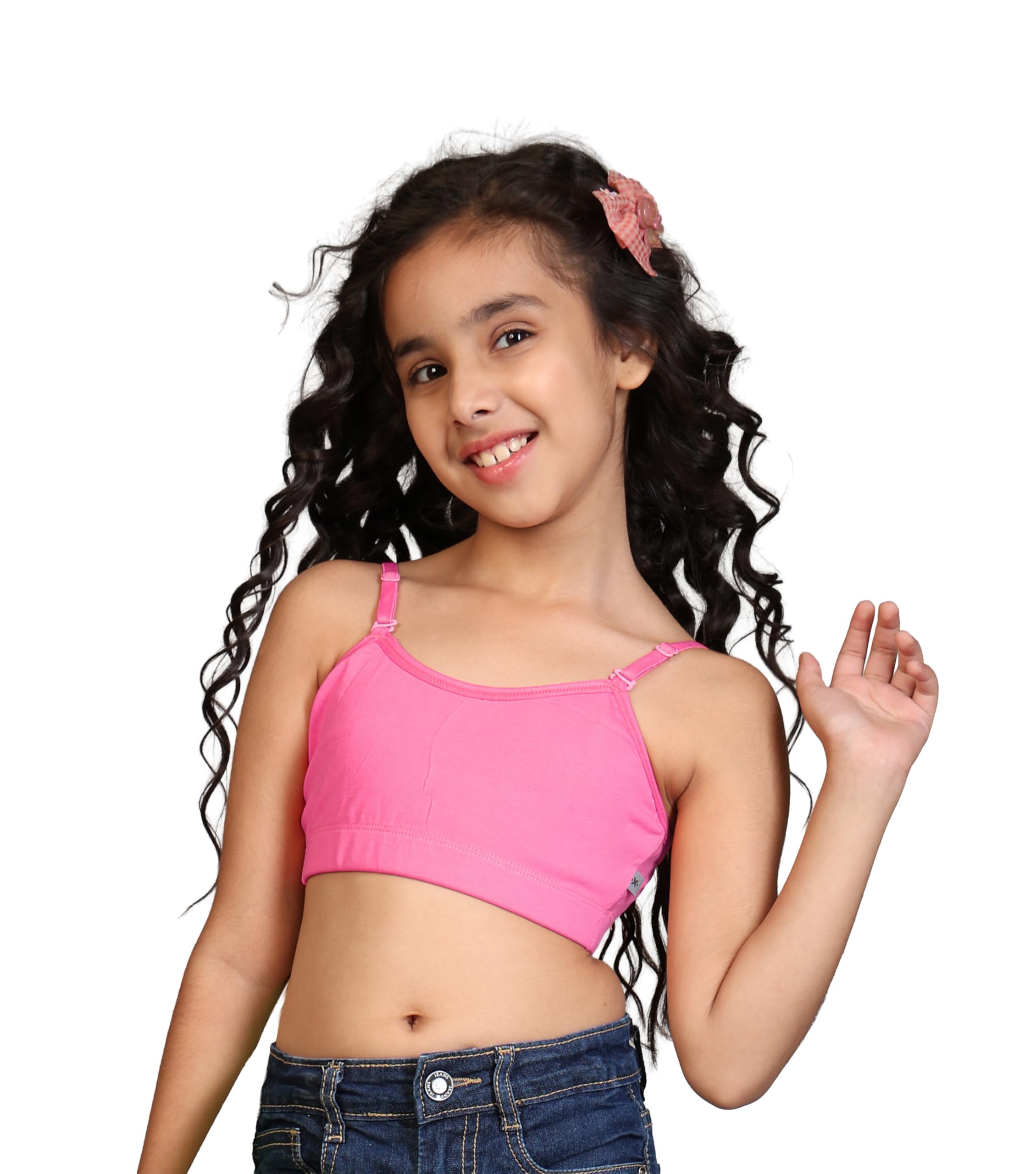 Kyda Kids Girls Antibacterial Cotton Solid Non Padded, Beginners Bra For Girls