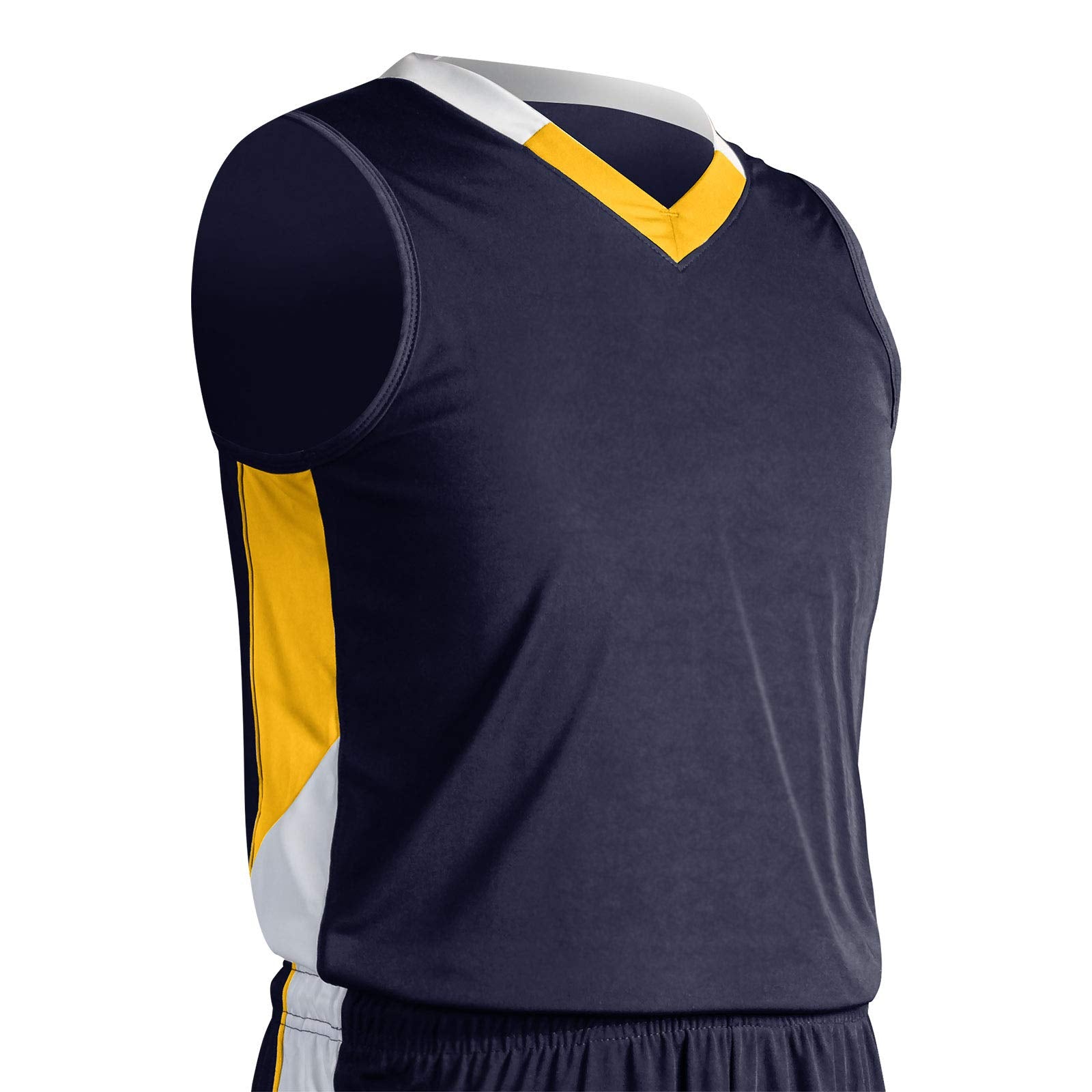 Champro Rebel Youth Basketball Jersey, Navy, Gold, White, X-Small