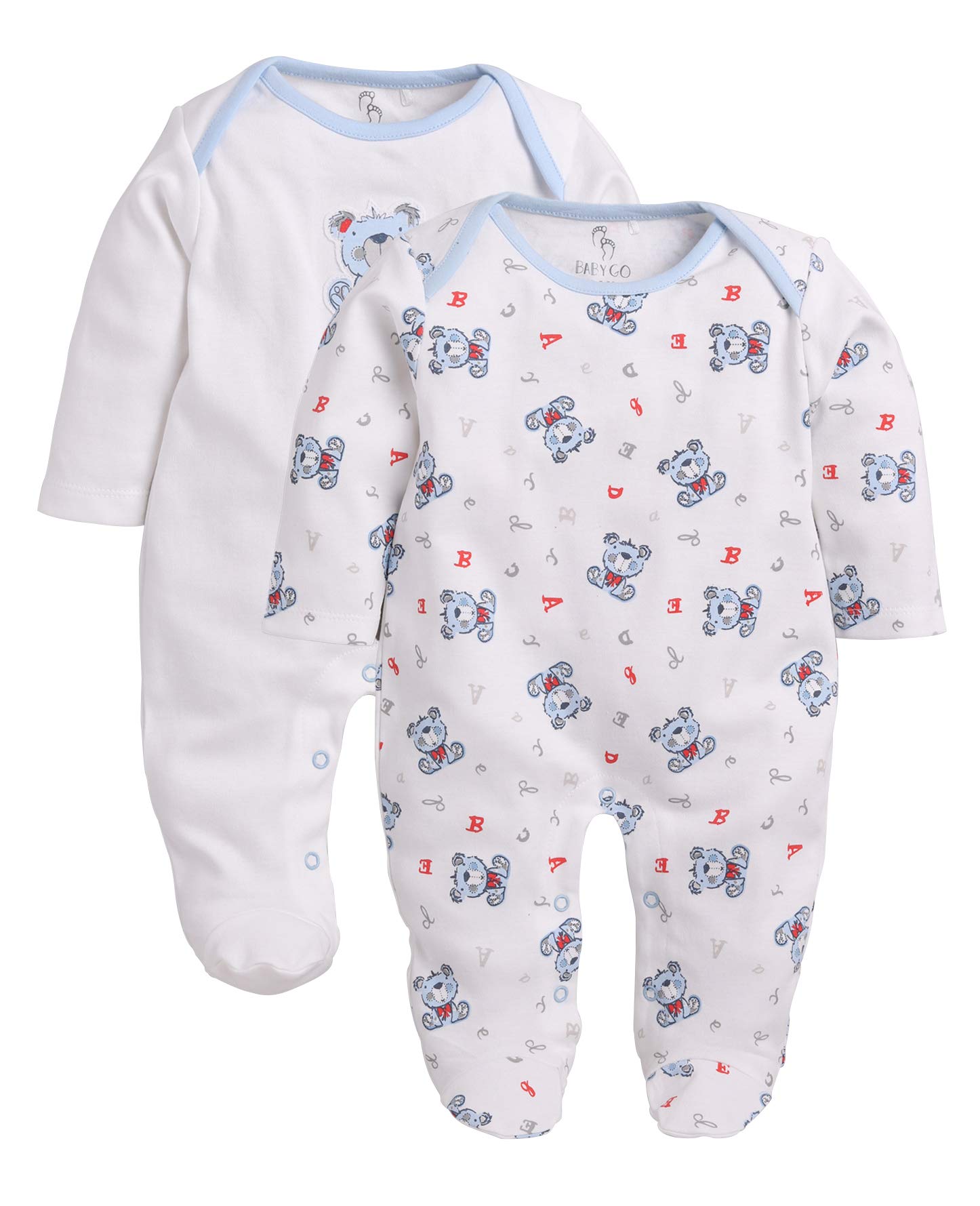 BabyGo Baby Romper 100% Cotton Rompers for New Born Baby|Sleepsuits for Baby Boys & Girls |Onesies| Infant Clothes|WHITE| 0-3M| 