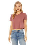 Ladies Flowy cropped T-Shirt - WHITE - S(D0102H7WZLT)