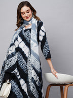 Anni Designer Women'S Cotton Blend Staright Printed Kurta With Pant & Dupatta (Sana Blue)