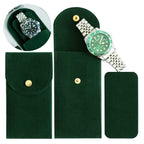 Besforu 4PCS Watch Travel Case for Men and Women Portable Velvet Watch Pouch Watch Storage Bag and Organizer (4-GREEN)