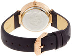 Anne Klein Women's AK/3272RGPL Premium Crystal Accented Rose Gold-Tone and Dark Plum Leather Strap Watch
