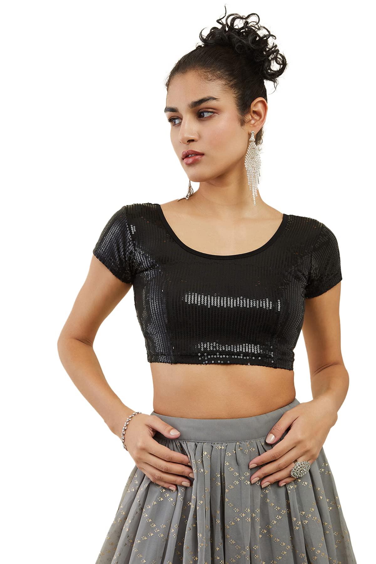 Soch Women Cotton Hosiery Sequinned Blouse