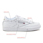 Reebok Club C 85 Tennis Shoes, Casual Fashion Sneakers for Men, Int-White/Sheer Grey, 12