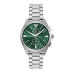 Emporio Armani Men's Chronograph Stainless Steel Watch (Model: AR11480), Silver/Green
