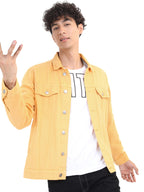 Ketch Mens Full Sleeve Trucker Fit Jacket Khjk000087 Yellow Xl