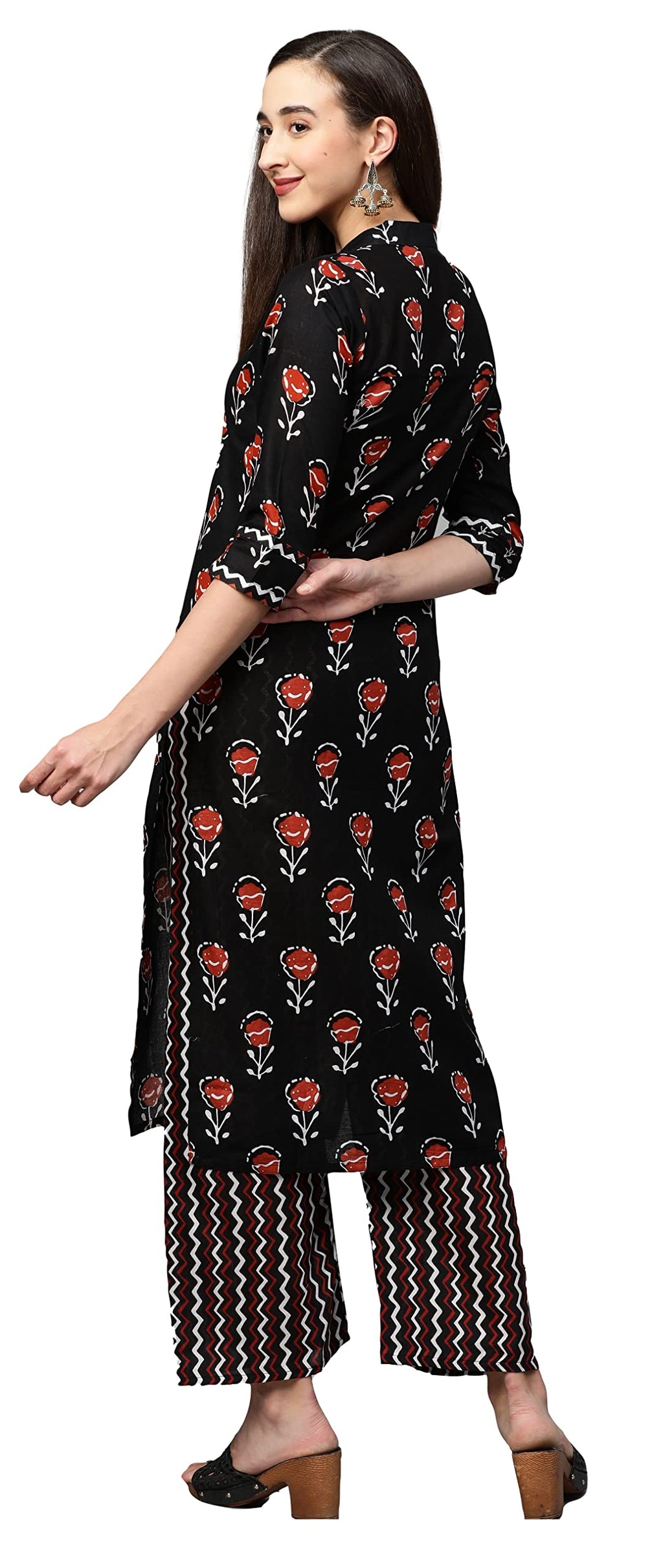 Anni Designer Women'S Cotton Straight?Kurta With Palazzo (Kur105)